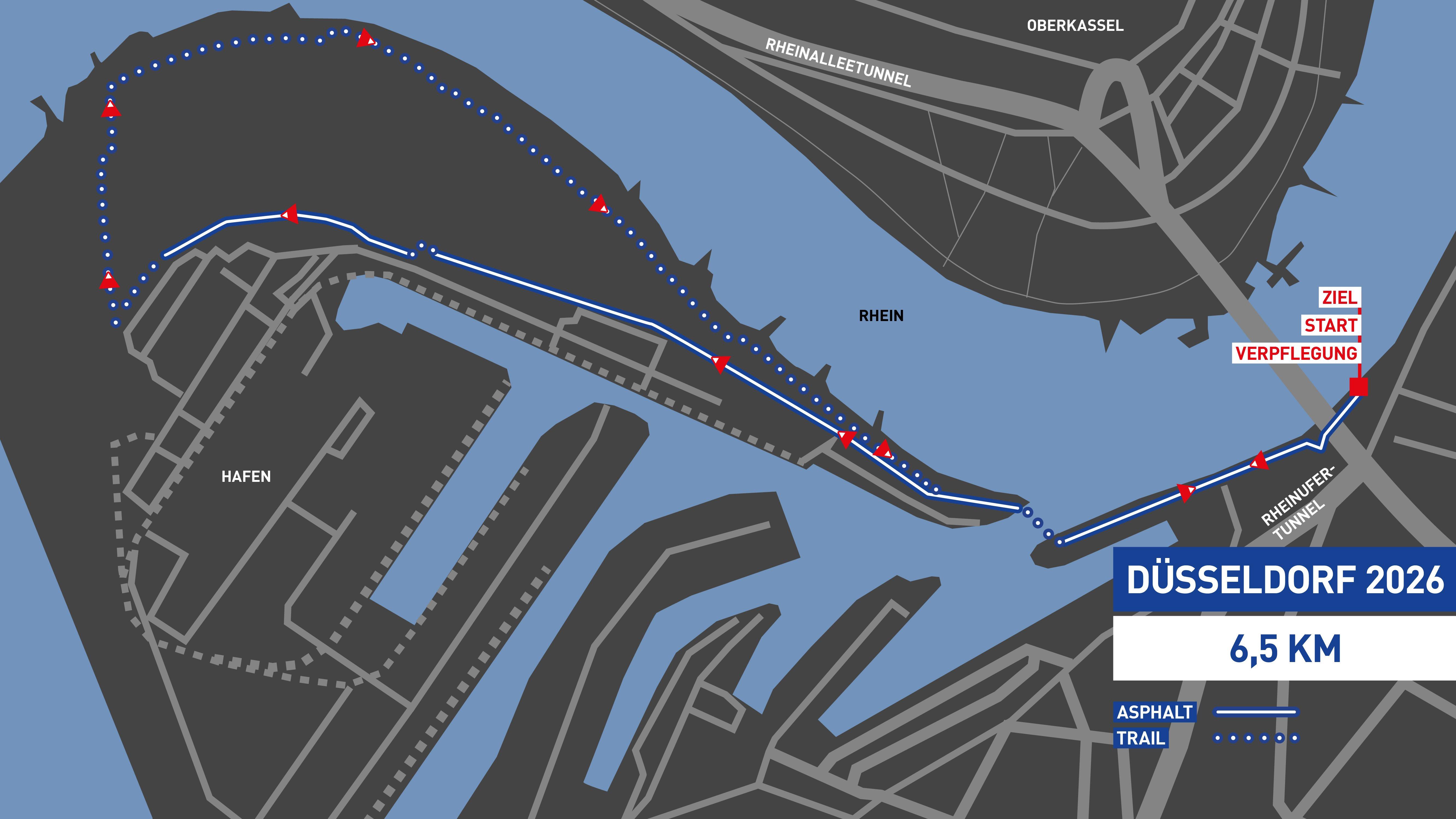 6,5 km Strecke INTERSPORT Urban Trail Run