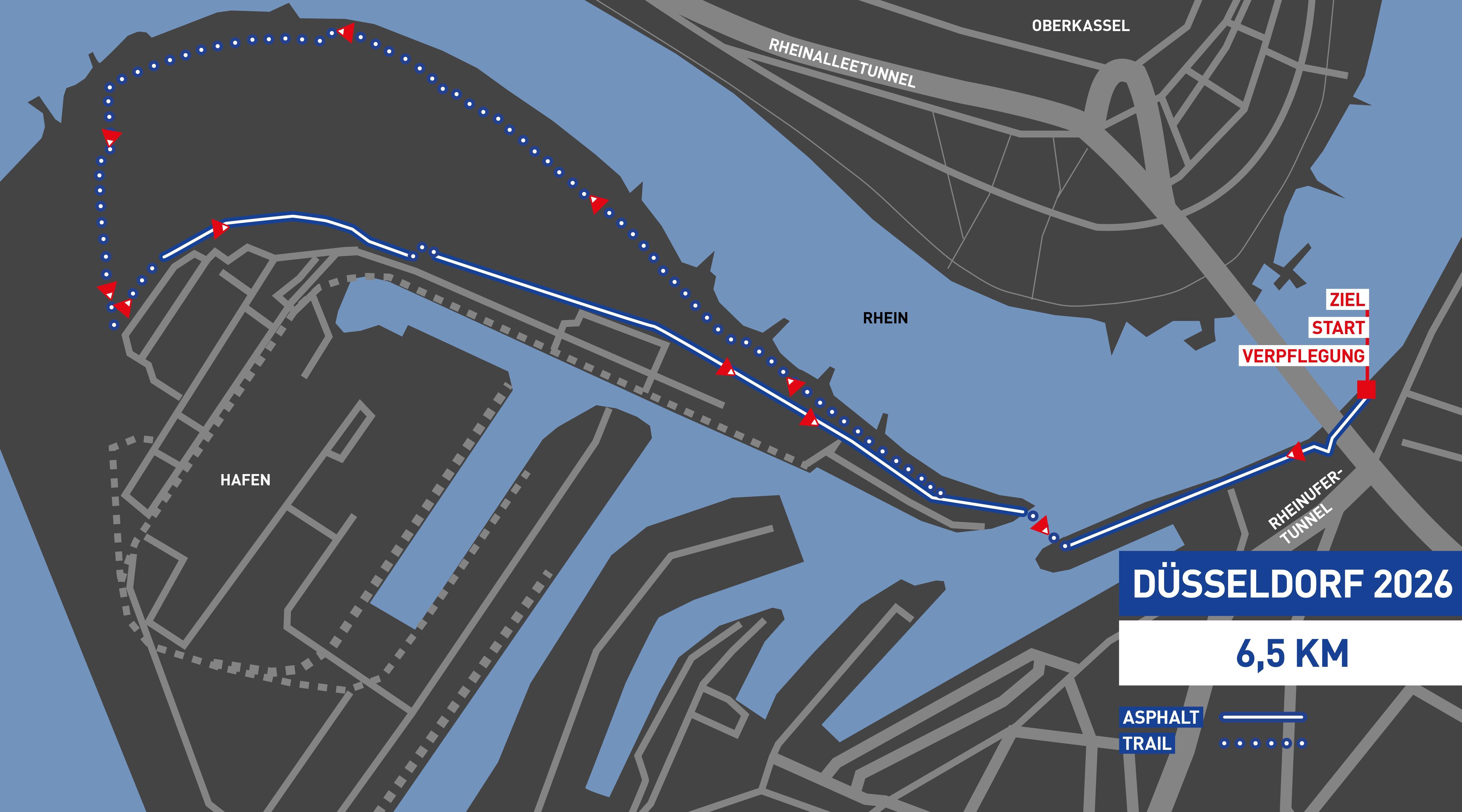 6,5 km Strecke INTERSPORT Urban Trail Run
