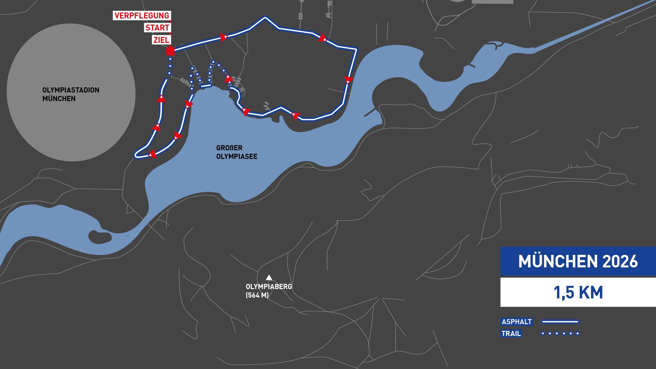 1,5 km Strecke Intersport Urban Trail Run