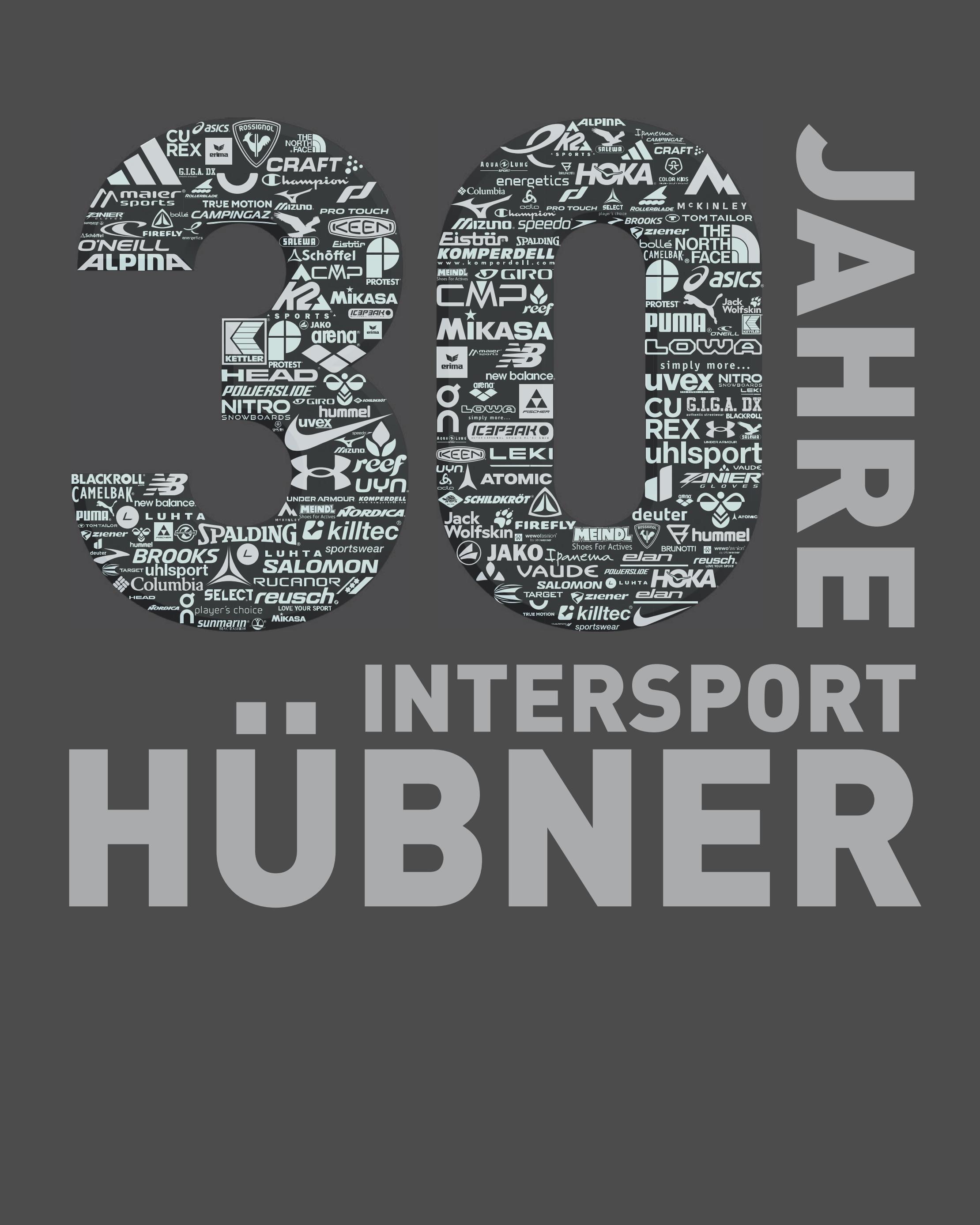 graues 30 Jahre INTERSPORT Hübner Logo