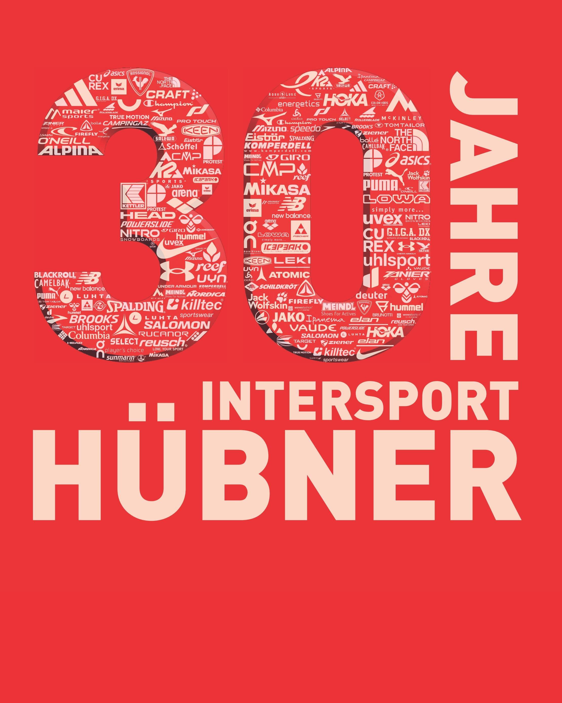 rotes 30 Jahre INTERSPORT Hübner Logo