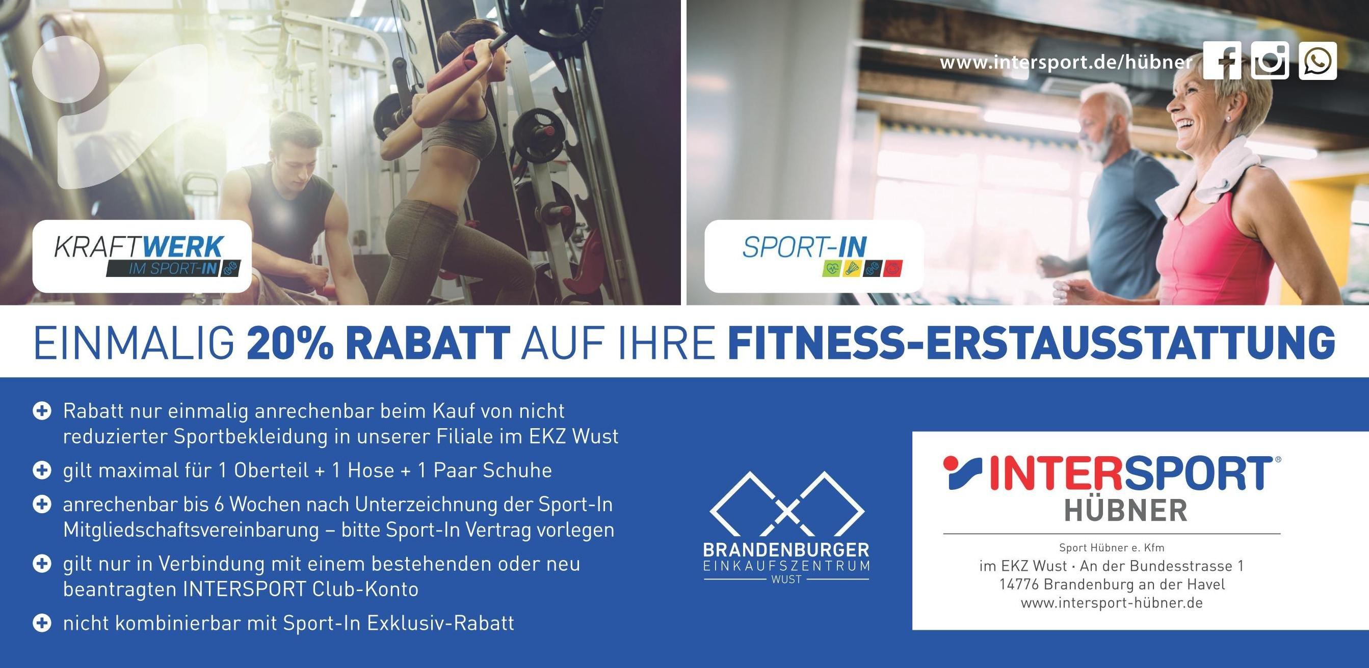 20% Rabatt für Sport-In Mitglieder