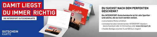 Die INTERSPORT Gutscheinkarte, das perfekte Geschenk!