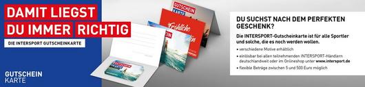 Die INTERSPORT Gutscheinkarte, das perfekte Geschenk!
