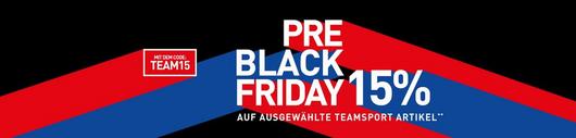Pre Black Friday Deals - 15% auf ausgewählte Teamsport Artikel