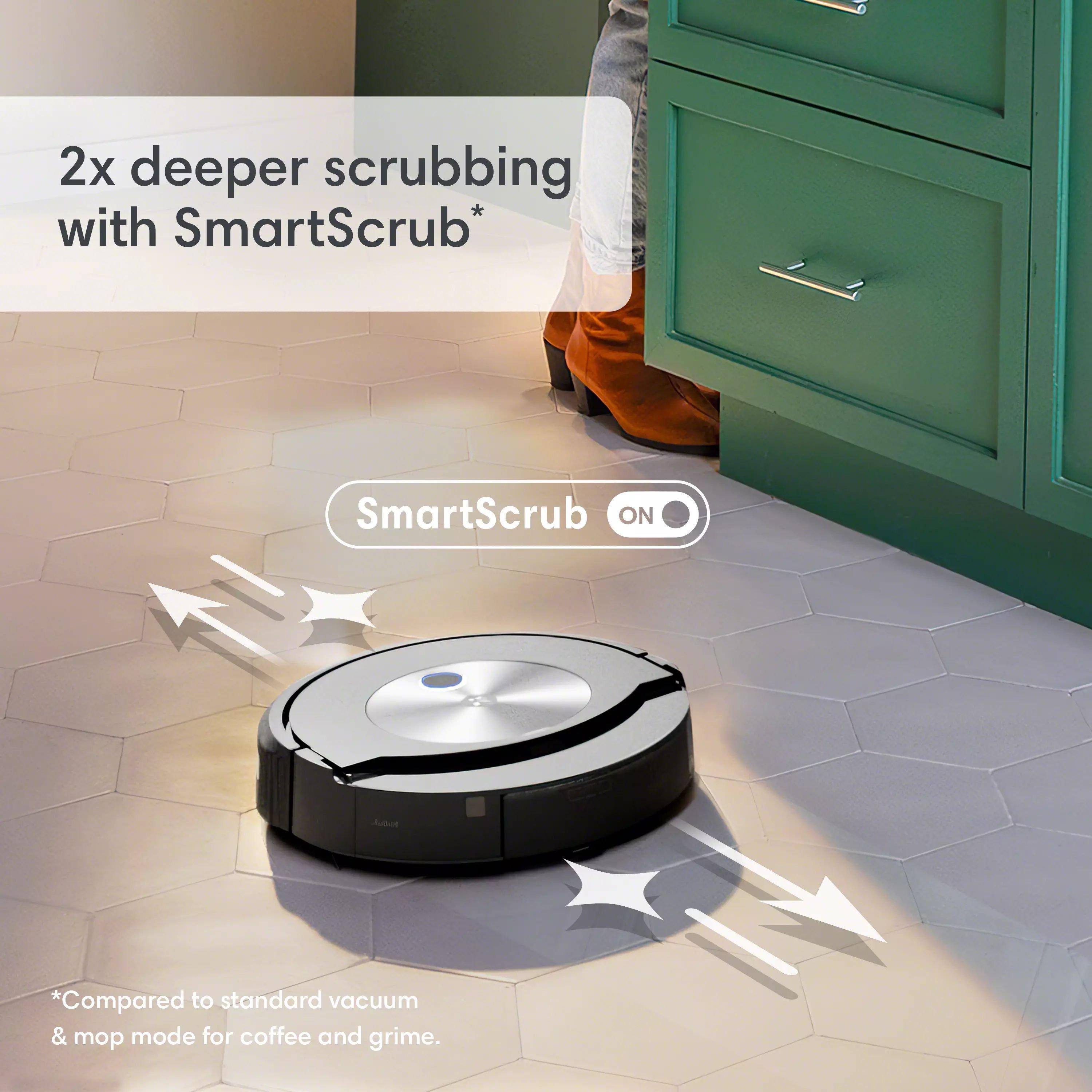Aspirateur robot avec système d'autovidage Roomba® j7+ connecté au
