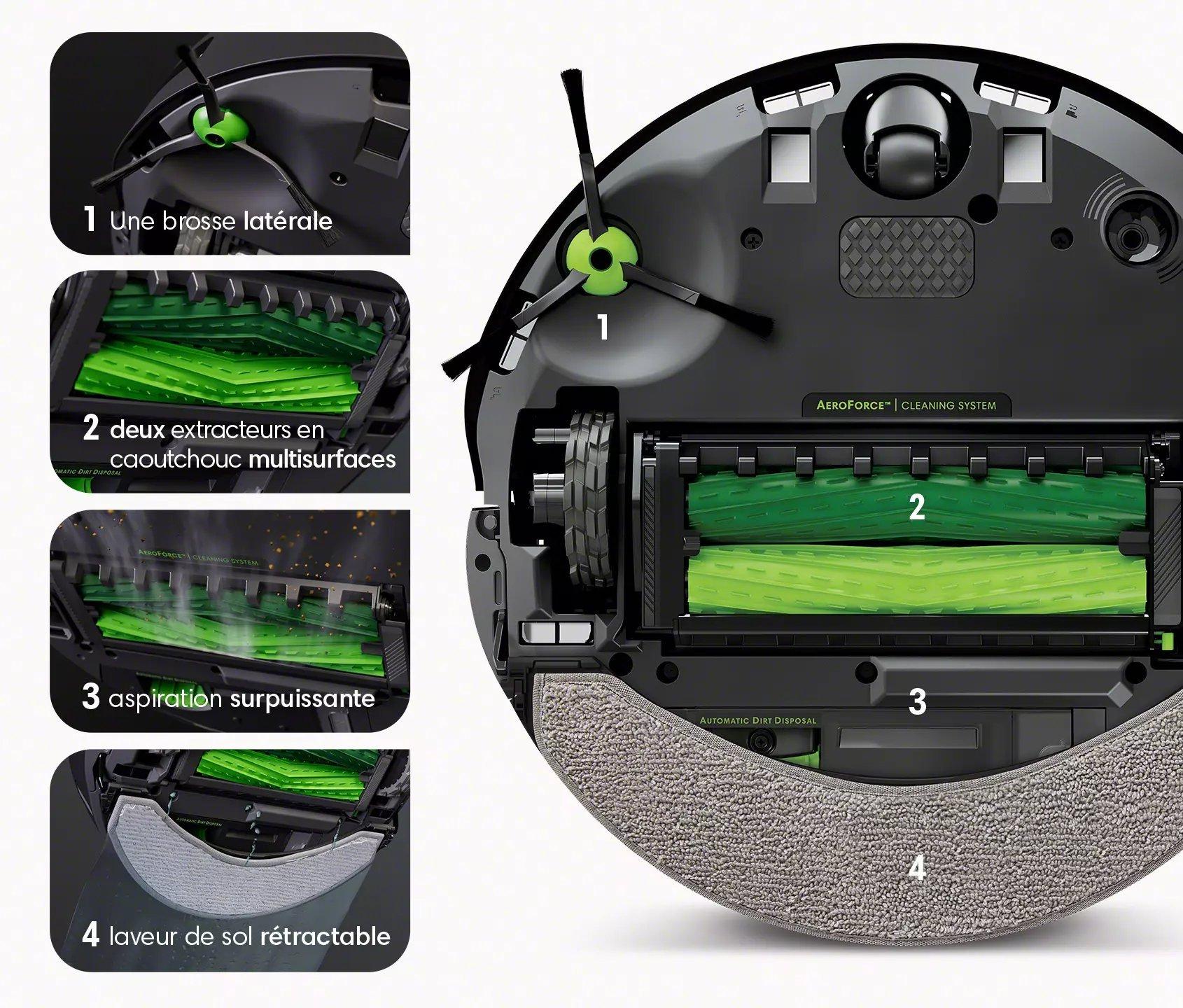 Robot aspirateur et laveur de sols Roomba Combo® j7+ connecté au Wi-Fi