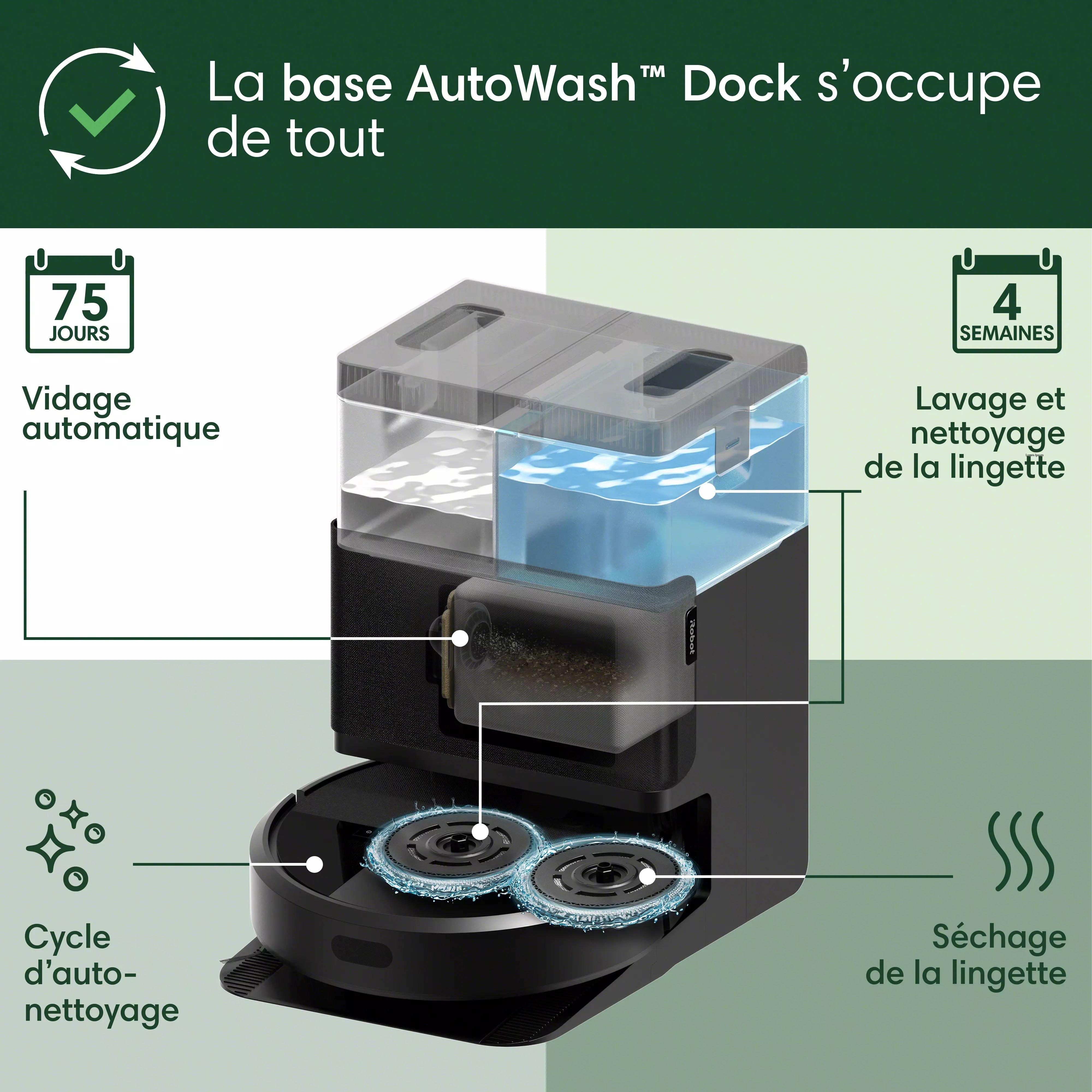 Robot Roomba® Plus 406 Combo + base AutoWash™ - Noir