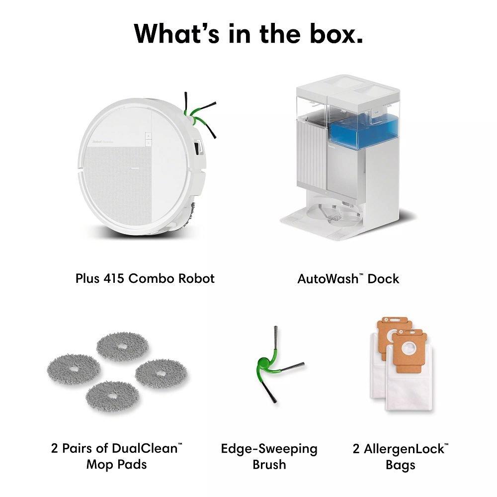 Roomba® Plus 415 Combo Robot Vac + AutoWash™ Dock | Slim Design