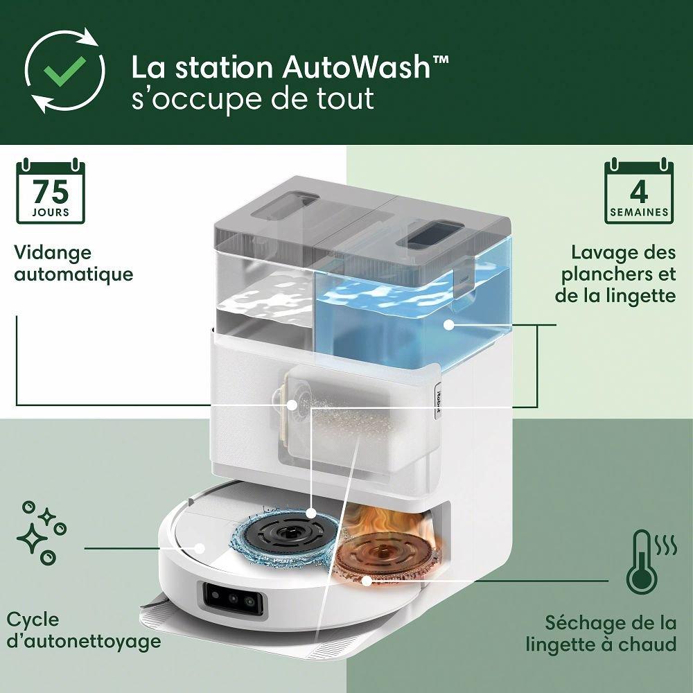 Robot Roomba® Plus 505 Combo + Station AutoWash™ | BLANC
