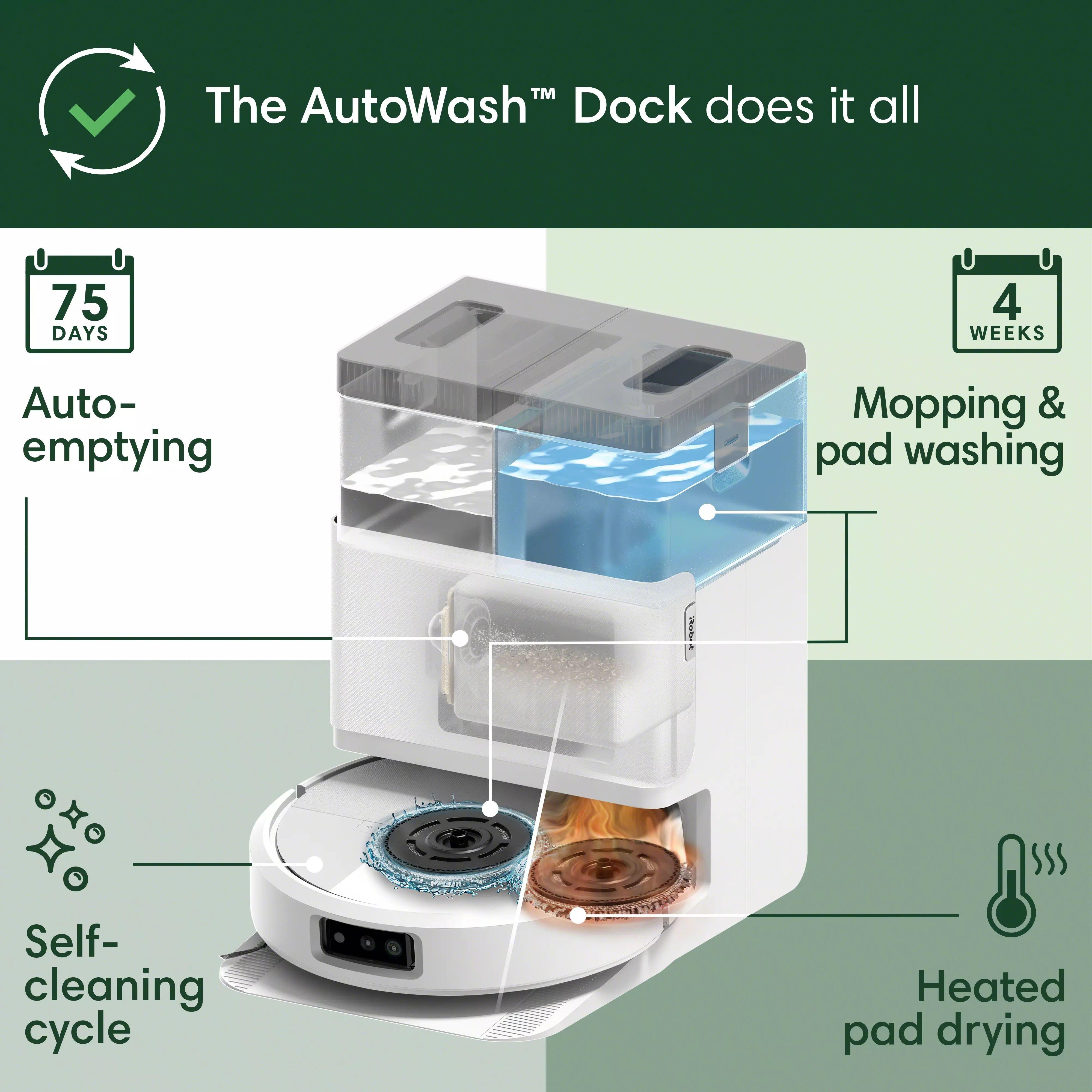 Roomba® Plus 505 Combo Robot + AutoWash™ Dock - White