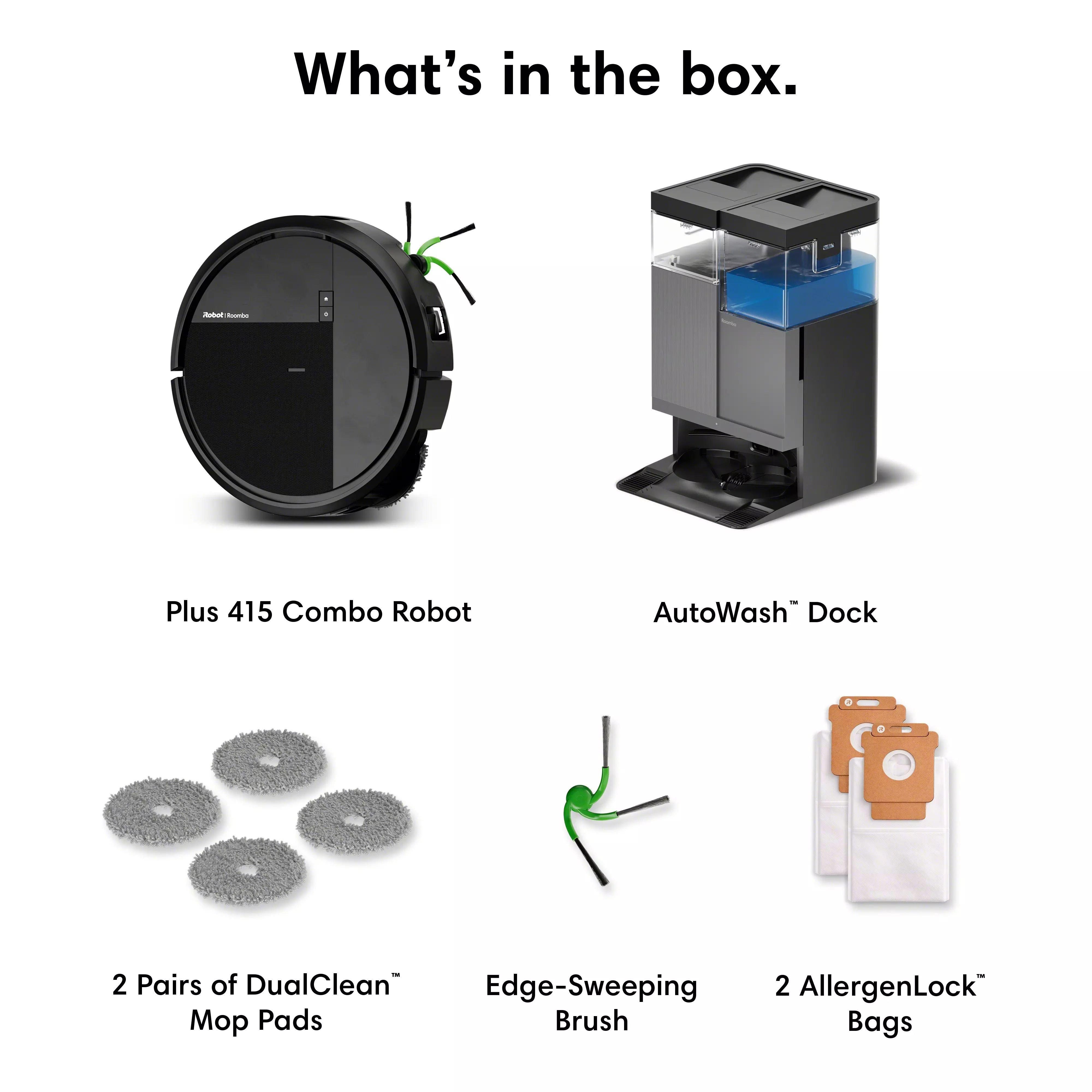 Roomba® Plus 415 Combo Robot + AutoWash™ Dock - Black