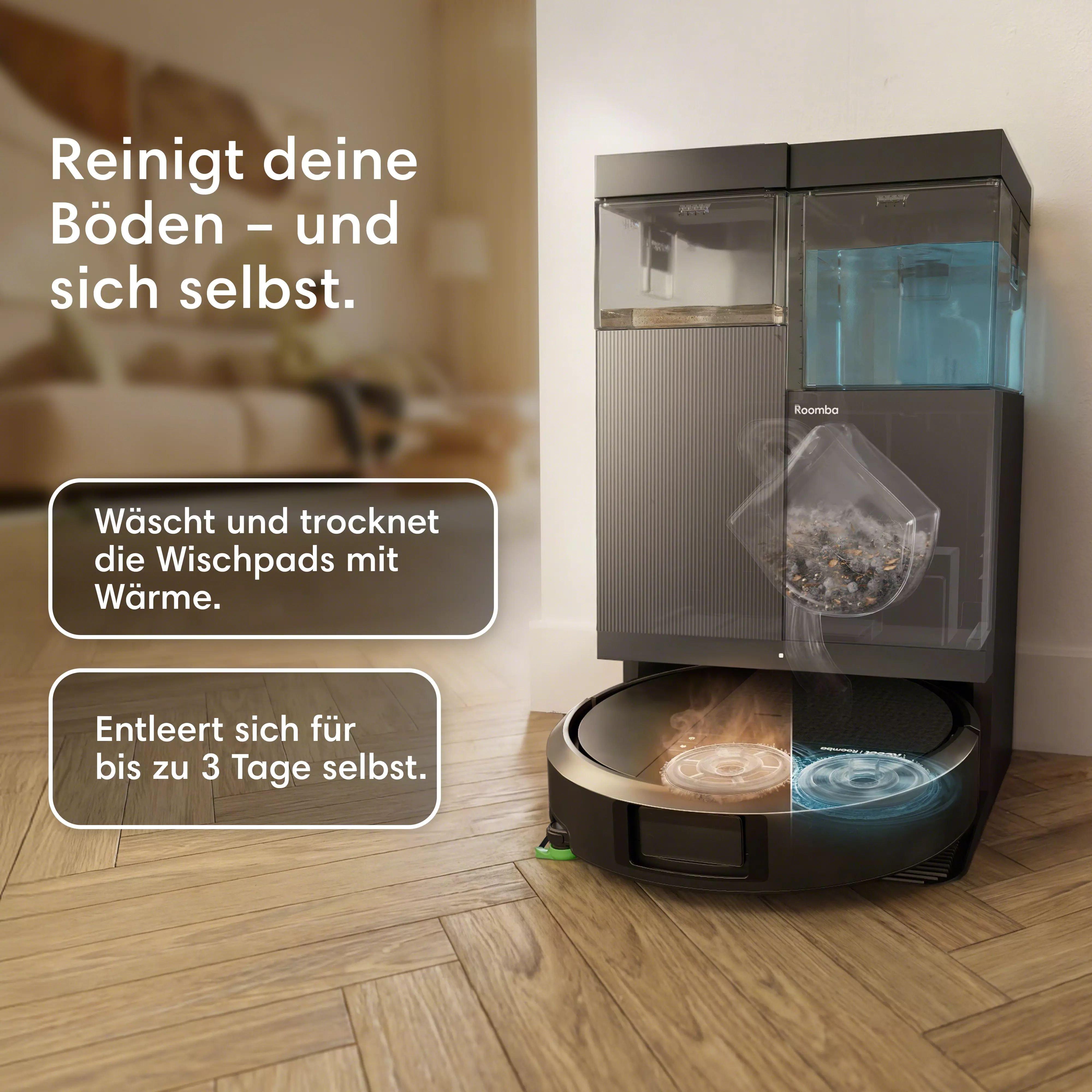 Roomba® Plus 415 Combo Roboter + AutoWash™ Dock – Schwarz