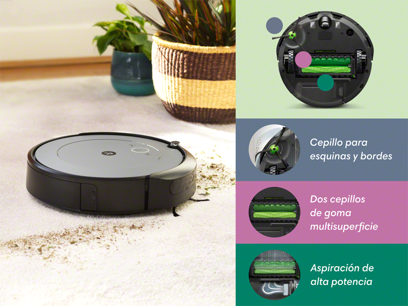 iRobot Robot Aspirador con mapeo, WiFi y Dos cepillos de Goma  multisuperficie, Óptimo para Mascotas, Compatible con asistentes de Voz y  coordinación Imprint, Color Gris Azulado : .es: Hogar y cocina