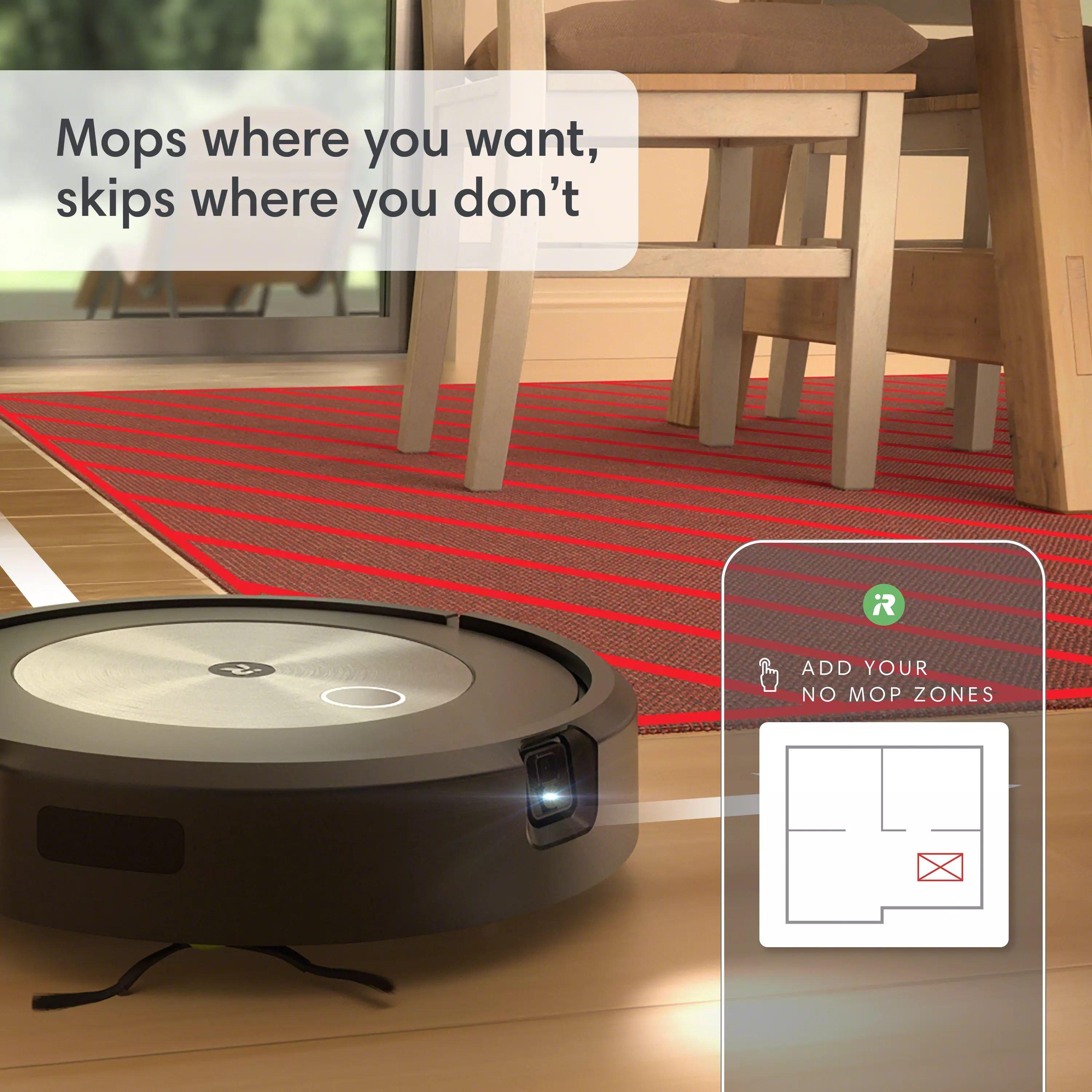  iRobot Roomba Combo J5 Robot - Aspiradora 2 en 1 con trapeador  opcional, identifica y evita obstáculos como residuos de mascotas y cables,  limpia por habitación con mapeo inteligente, funciona con 