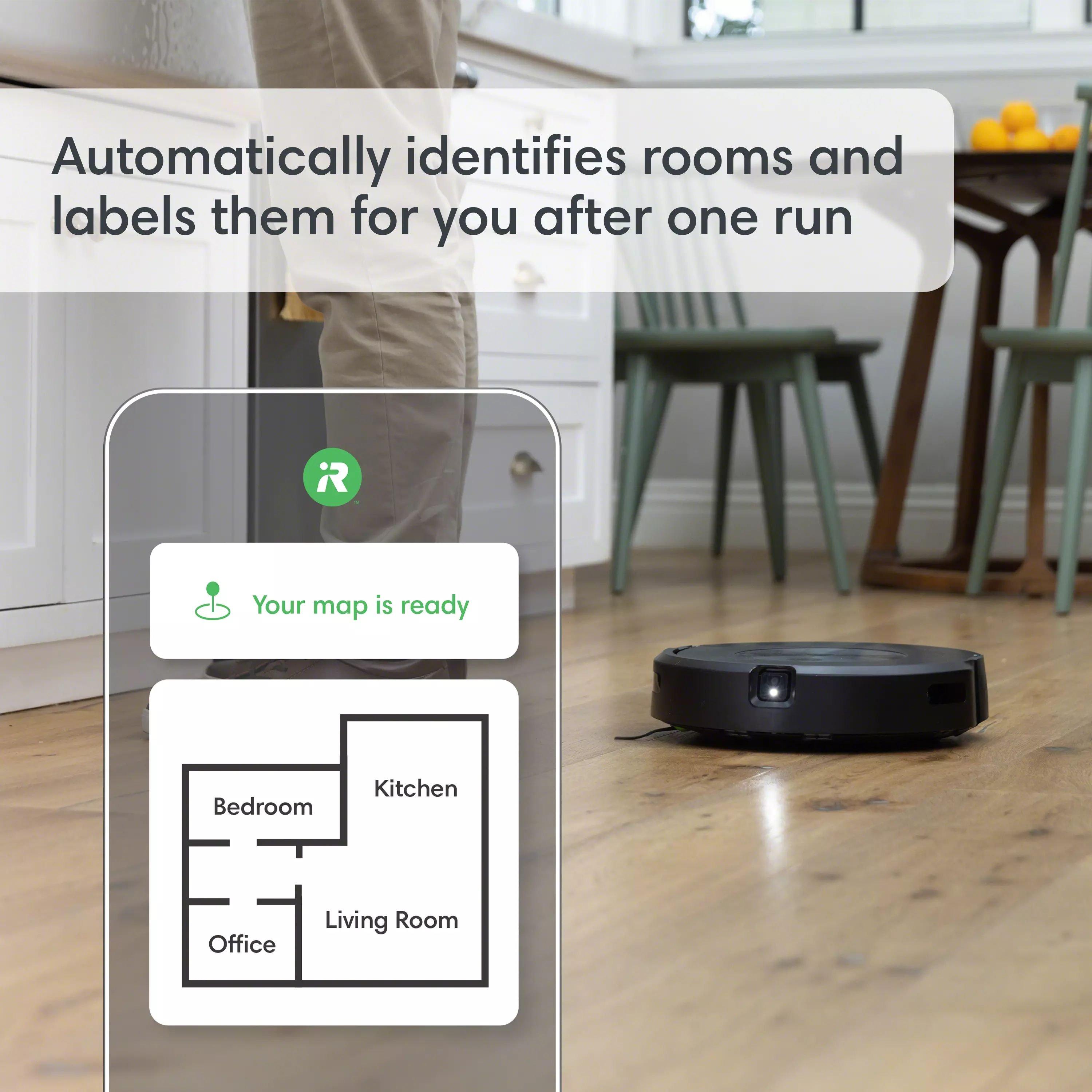 iRobot Roomba Combo J5 Robot - Aspiradora 2 en 1 con trapeador opcional,  identifica y evita obstáculos como residuos de mascotas y cables, limpia  por habitación con mapeo inteligente, funciona con : Hogar y Cocina 