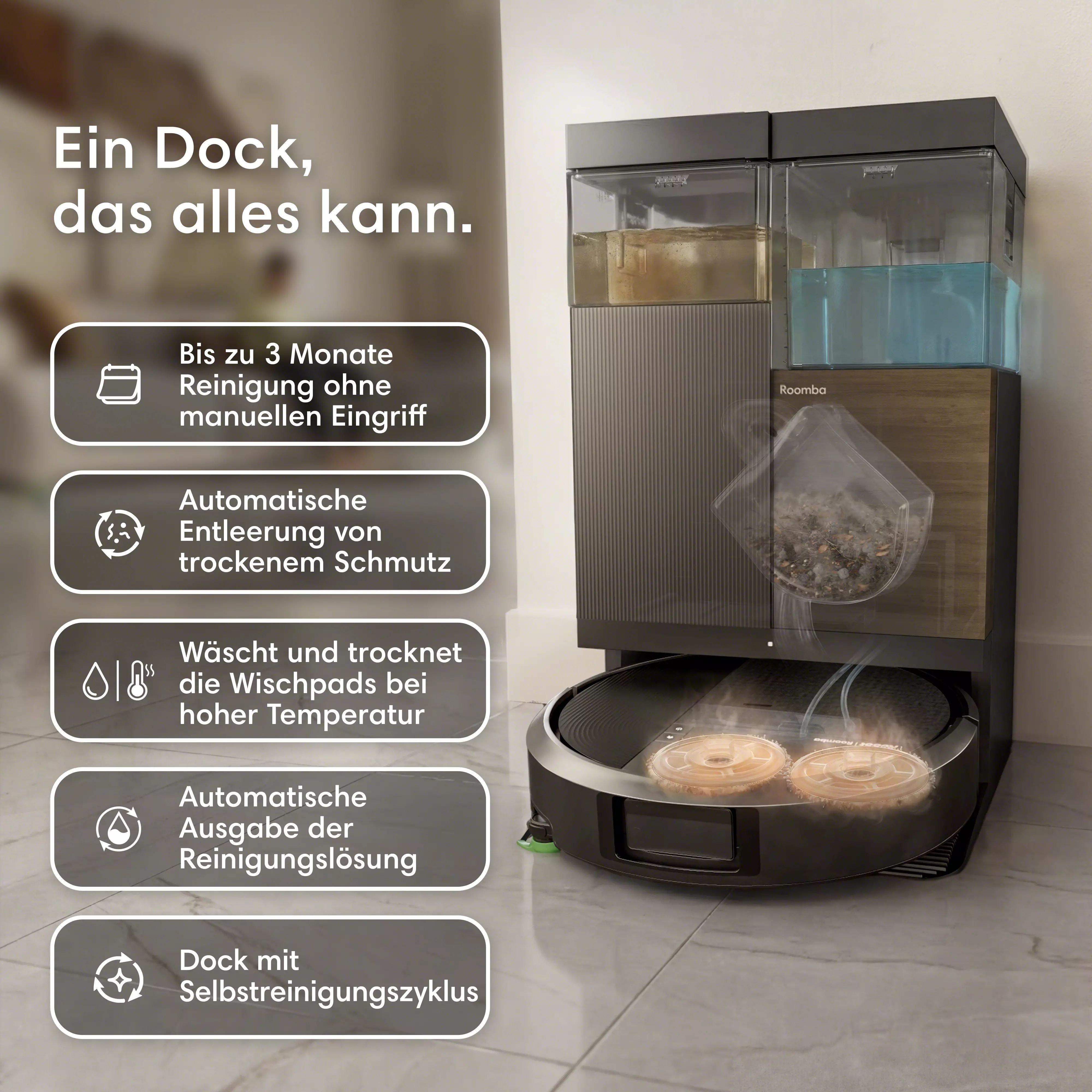 Roomba Plus 575 Combo ロボット + AutoWas Roomba® Plus 575 Combo Roboter + AutoWash™ Dock – Schwarz