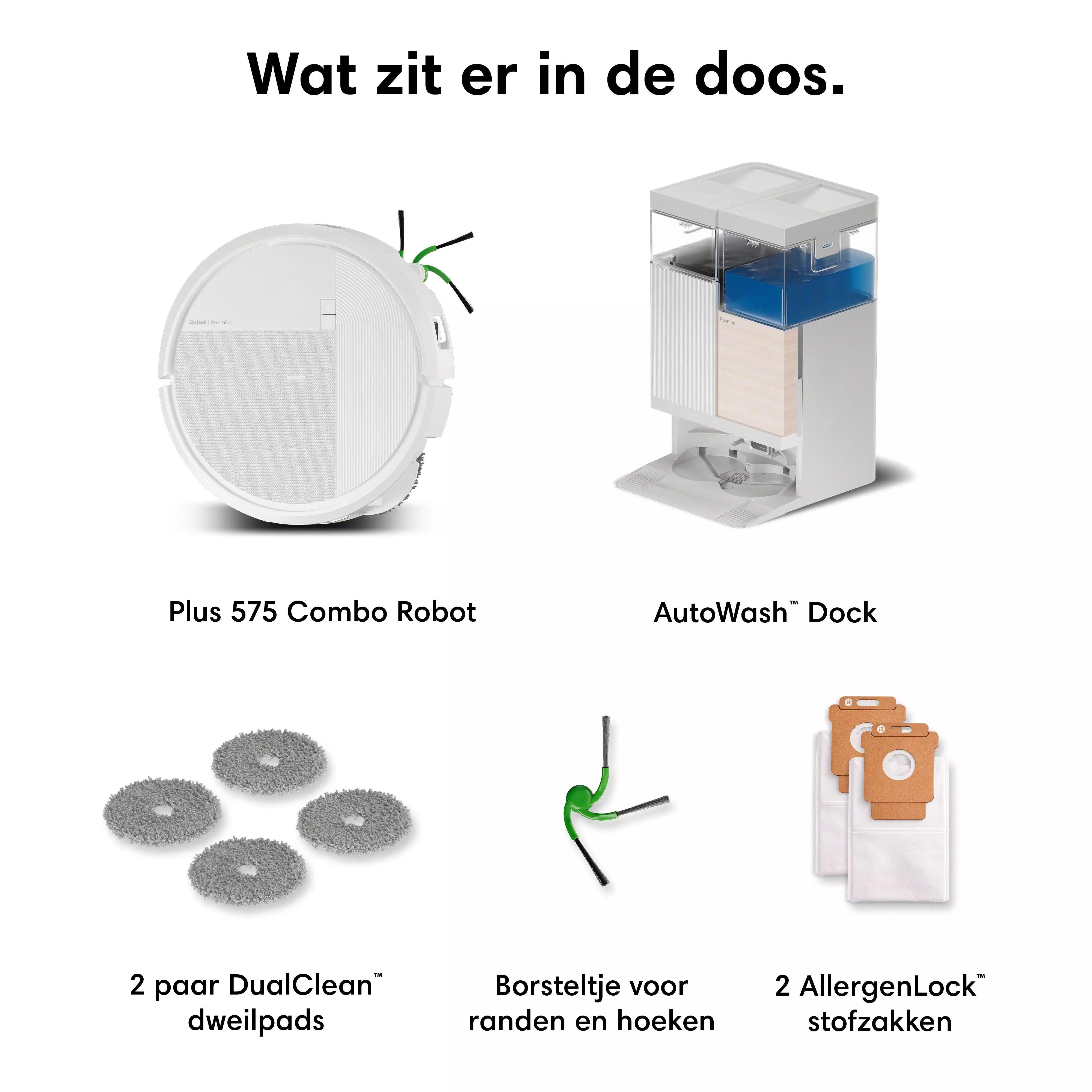 Roomba® Plus 575 Combo Robot + AutoWash™ Dock - Wit