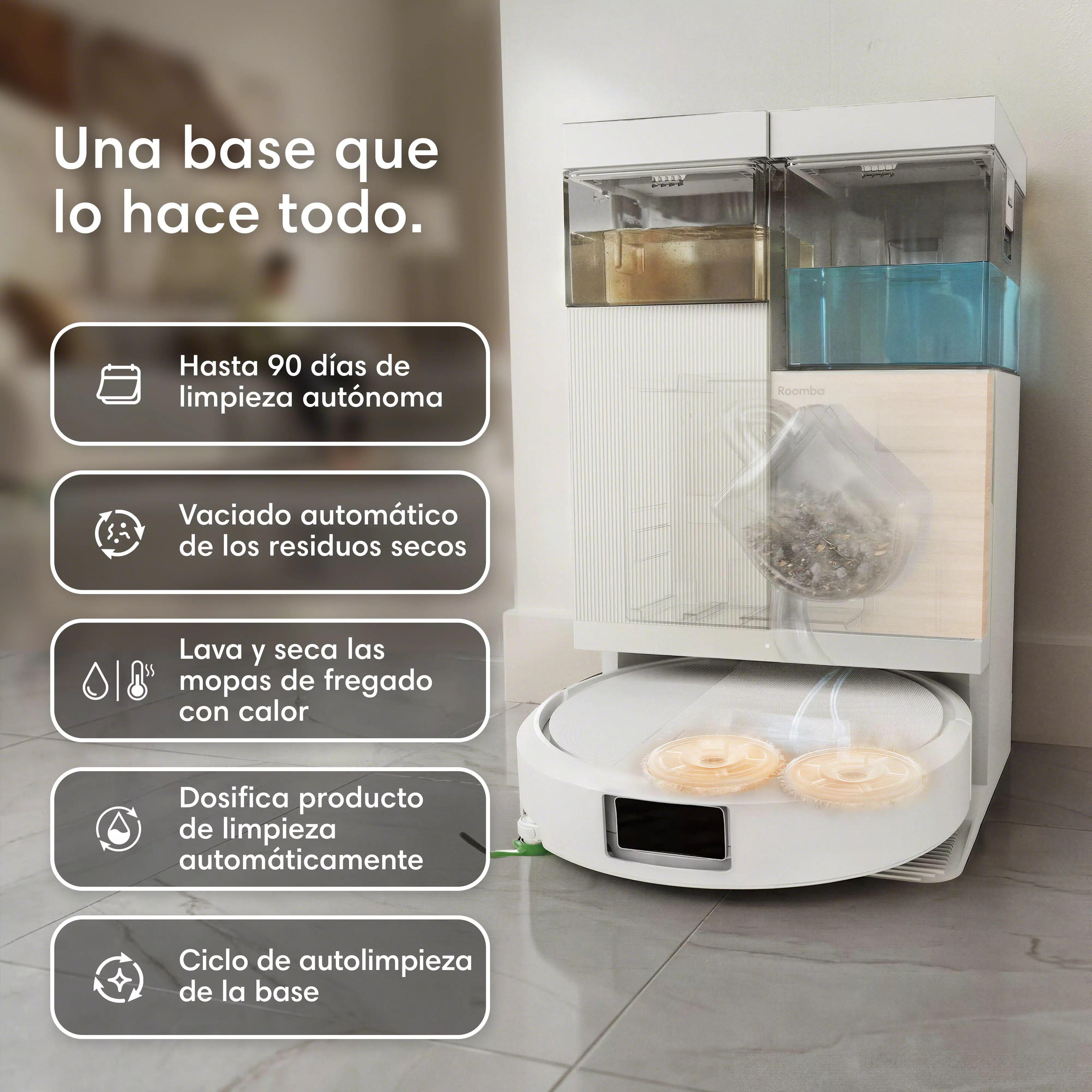 Robot Roomba® Plus 575 Combo con Base AutoWash™ - Blanco