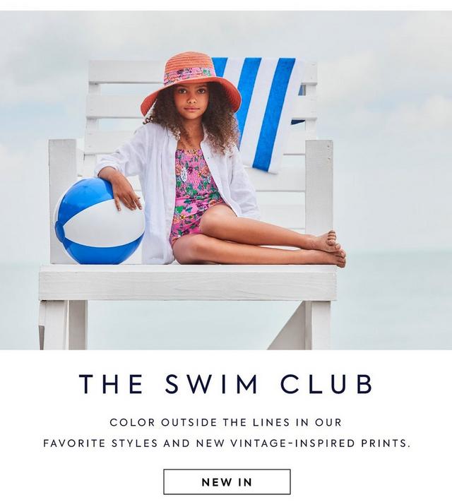 The Swim Club. Color outside the lines in our favorite styles and new vintage-inspired prints. Shop new in.