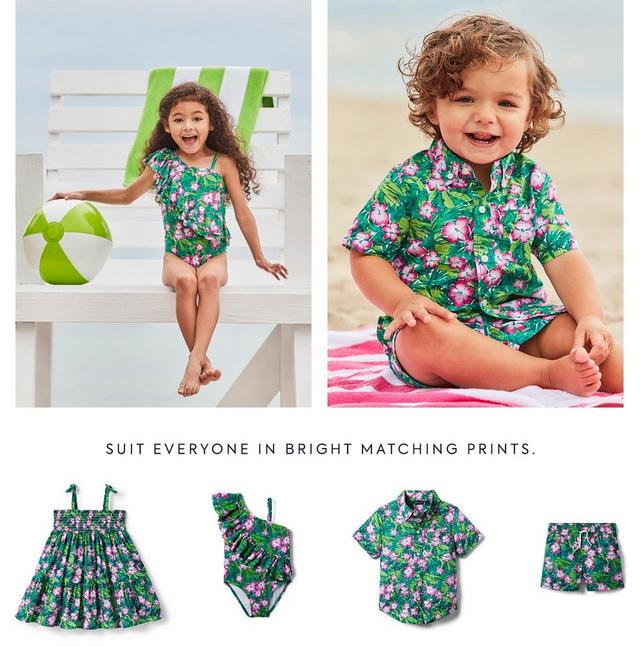 Suit everyone in bright matching prints.