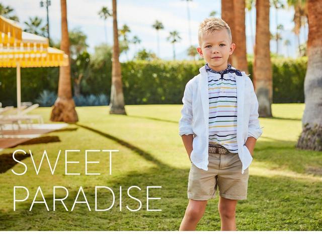 Meet your match under the palms. Shop the Sweet Paradise collection for boys and baby boys.