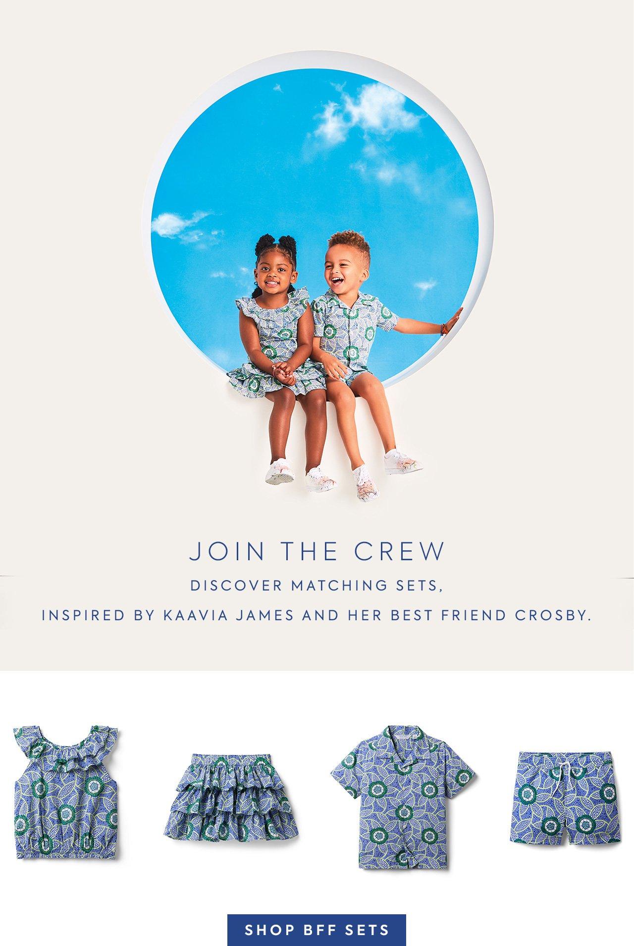 Join the crew and discover matching sets. Inspired by Kaavia James and her best friend Crosby. Shop now. 