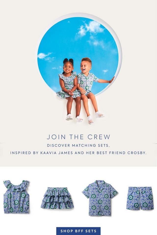 Join the crew and discover matching sets. Inspired by Kaavia James and her best friend Crosby. Shop now. 