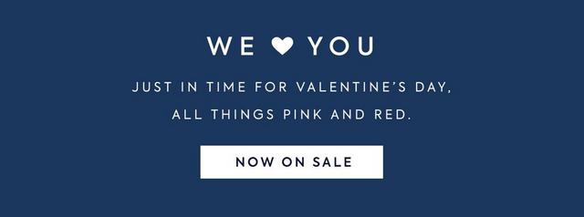We <3 you. Just in time for Valentine's Day, all things pink and red. Now on Sale. 