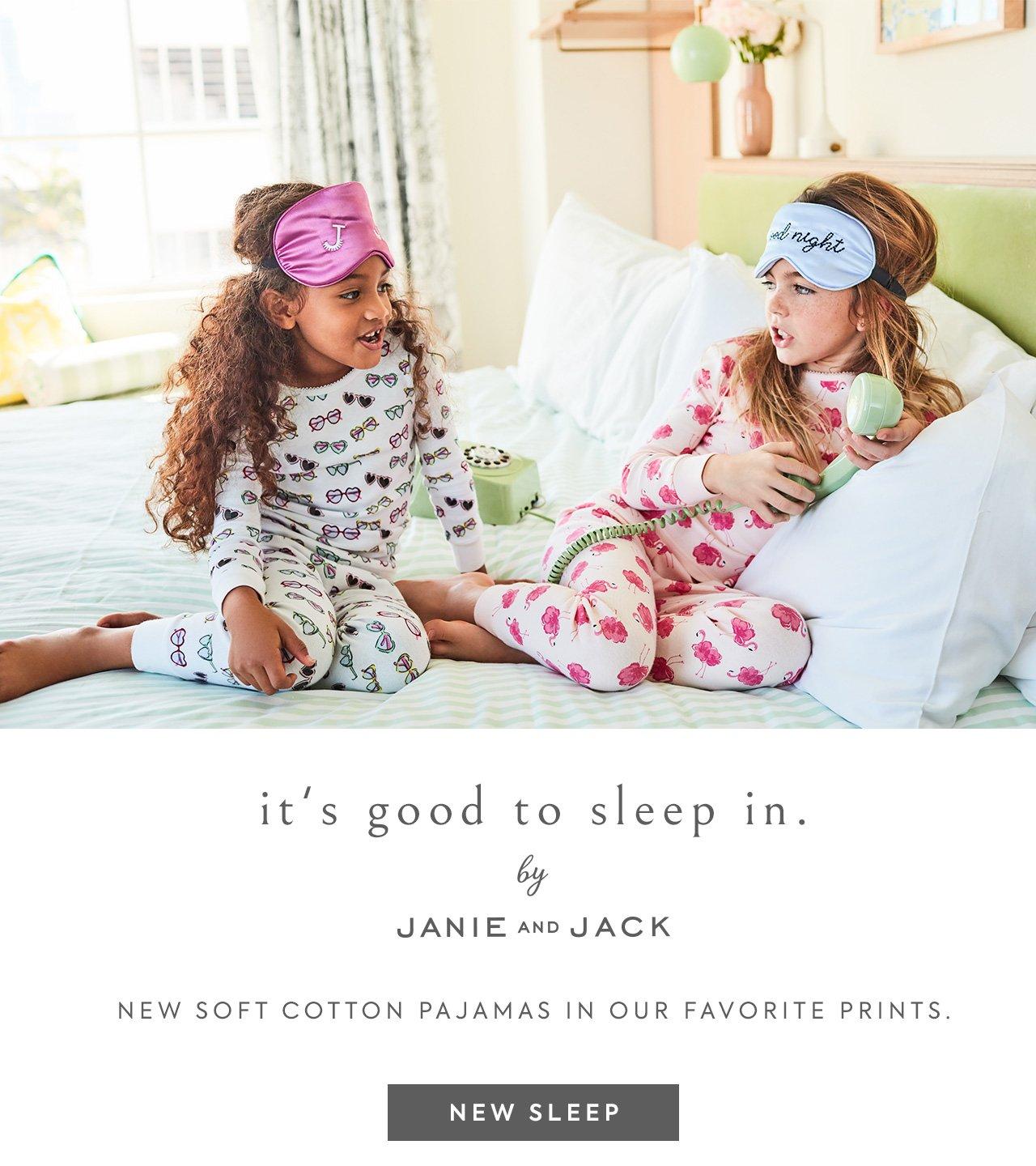 It's Good to Sleep In by Janie and Jack. New soft cotton pajamas in our favorite prints. Shop now for girls, boys, and newborn.  