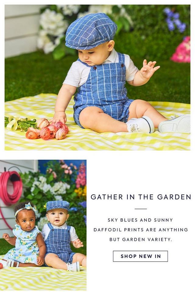 Gather in the Garden. Sky blues and sunny daffodil prints are anything but garden variety. Shop new in.