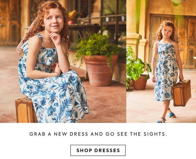 Grab a new dress and go see the sights. Shop Dresses.