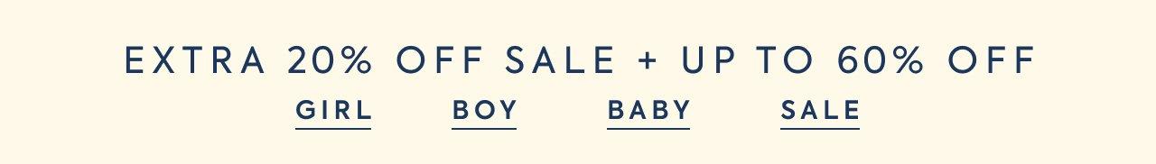 Extra 20% Off, plus up to 60% off sale. Shop now.