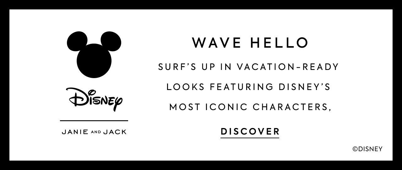 Disney x Janie and Jack. Surf's up in vacation-ready looks featuring Disney's most iconic characters. Discover now. 
