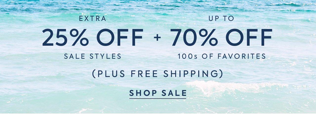 Extra 25% Off Sale Styles + Up to 70% Off 100s of Favorites. (Plus Free Shipping). Shop Sale.