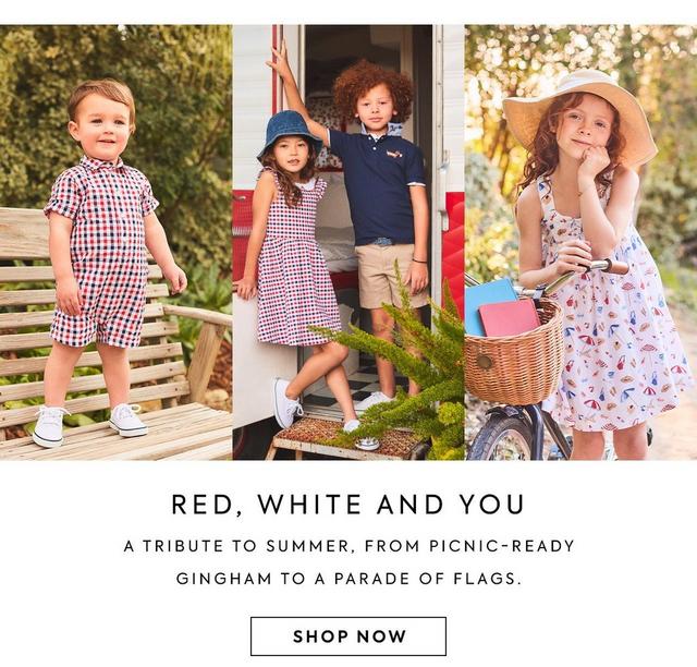 Red, White and You. A tribute to summer, from picnic-ready gingham to a parade of flags. Shop now.