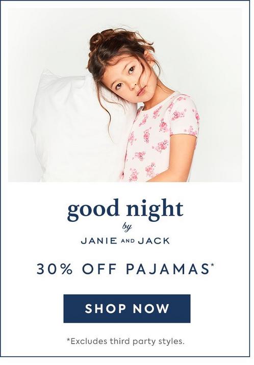 Good Night by Janie and Jack: 30% off pajamas. Shop now. Excludes third party styles.  