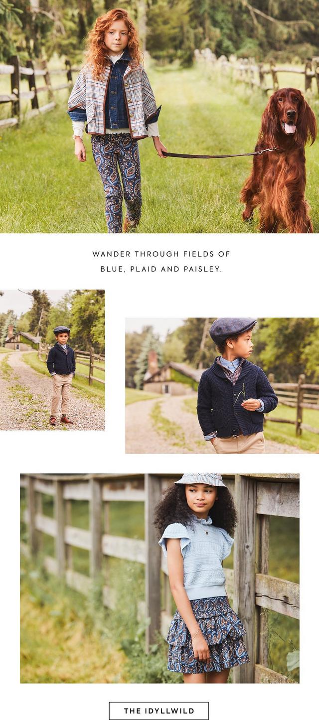 The Idyllwild. Wander through fields of blue, plaid and paisley. Shop the Family Moment now.