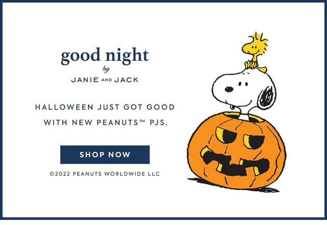 Good Night by Janie and Jack.  Halloween just got good with new Peanuts™ PJs. Shop now.