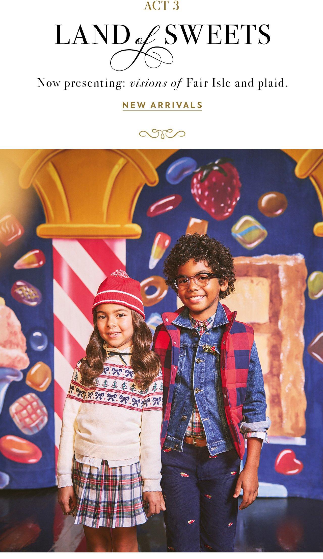 Act 3: Land of Sweets. Now presenting: Visions of Fair Isle and plaid. Shop New Arrivals.