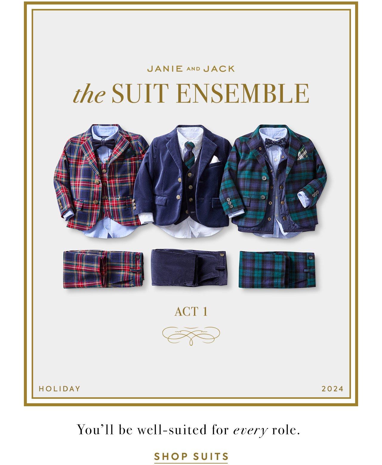 The Suit Ensemble. You'll be well-suited for every role. Shop suits.