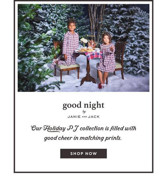 Good Night by Janie and Jack. Our Holiday PJ collection is filled with good cheer in matching prints. Shop now.