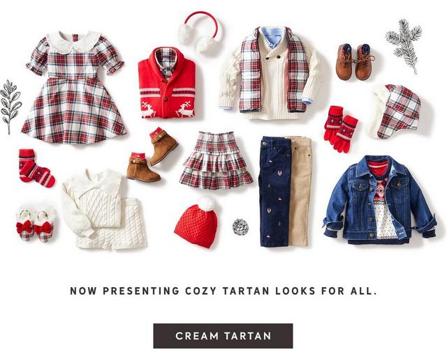 Now presenting cozy tartan looks for all. Shop Cream Tartan.
