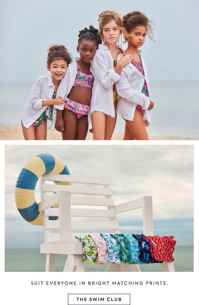 Suit everyone in bright matching prints. Shop The Swim Club Family Moment.