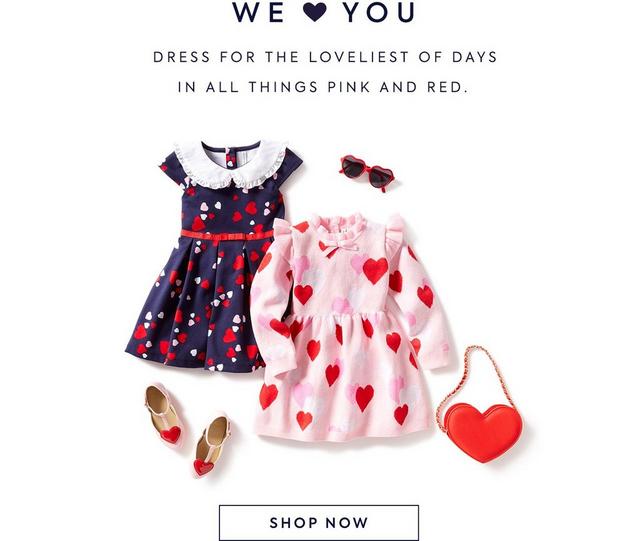 We <3 You. Dress for the loveliest of days in all things pink and red. Shop Valentine Loves.