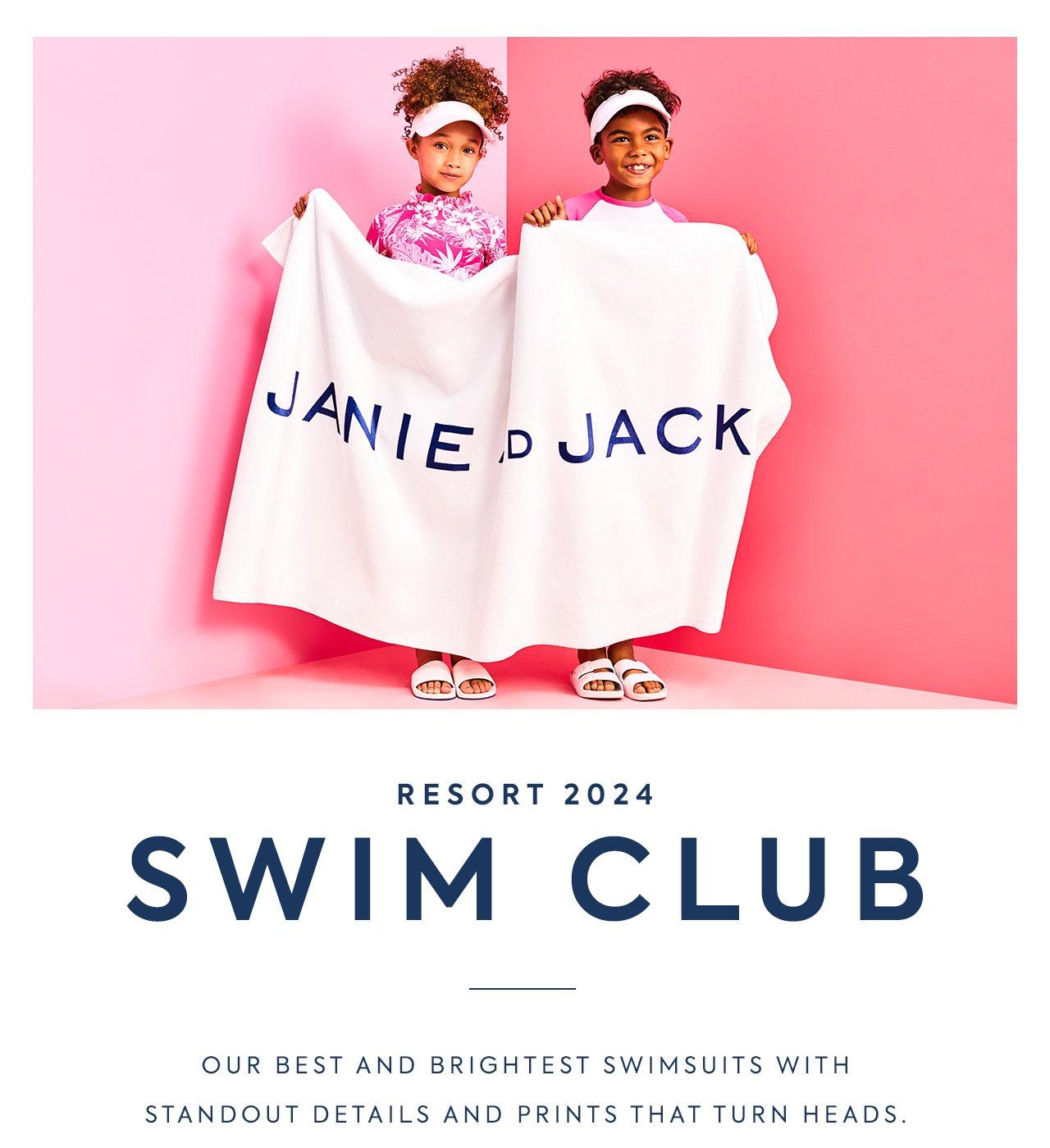 Janie and Jack swim styles for girl, boy, and newborn