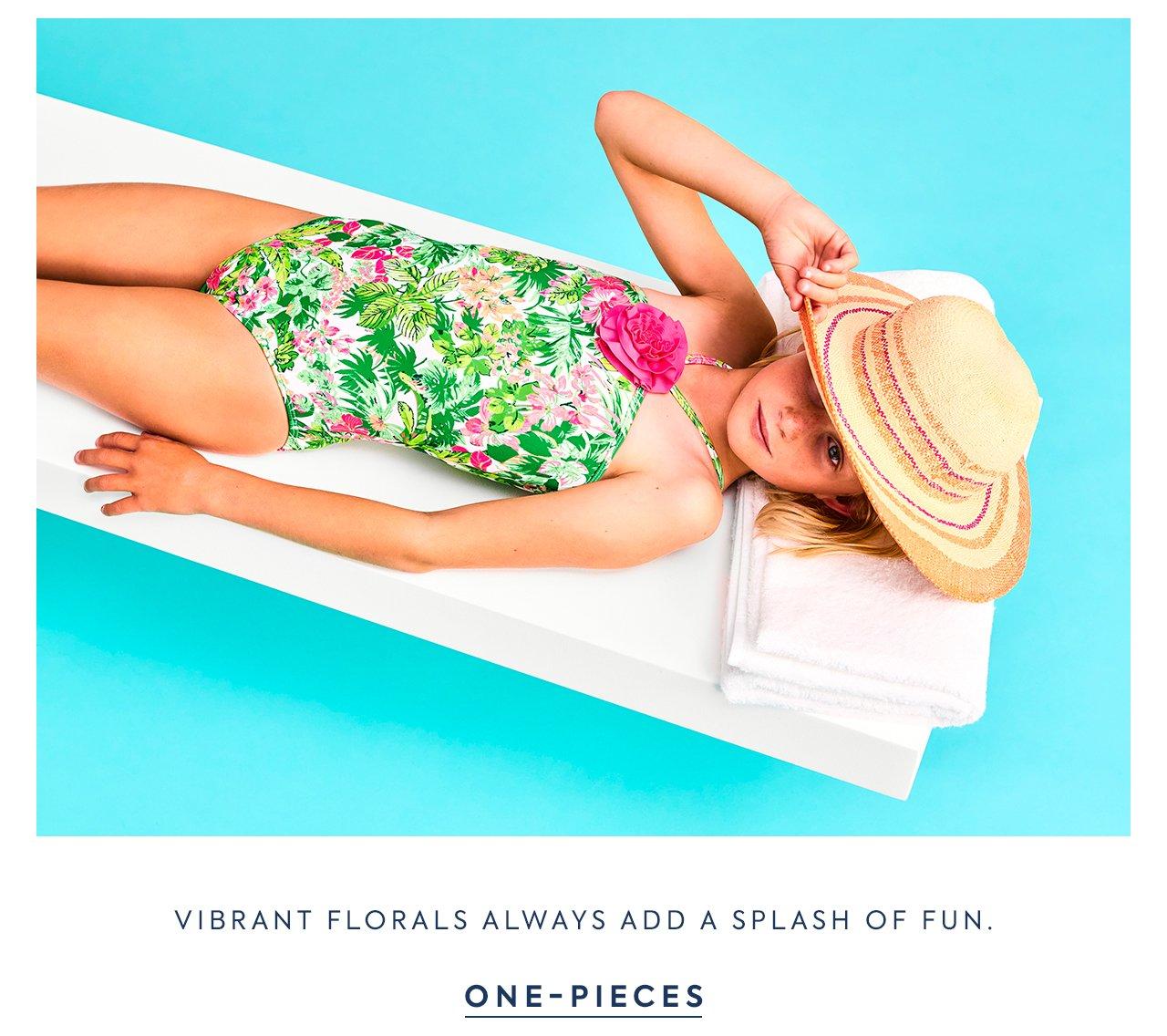 Vibrant florals always add a splash of fun. Shop One-Pieces. 