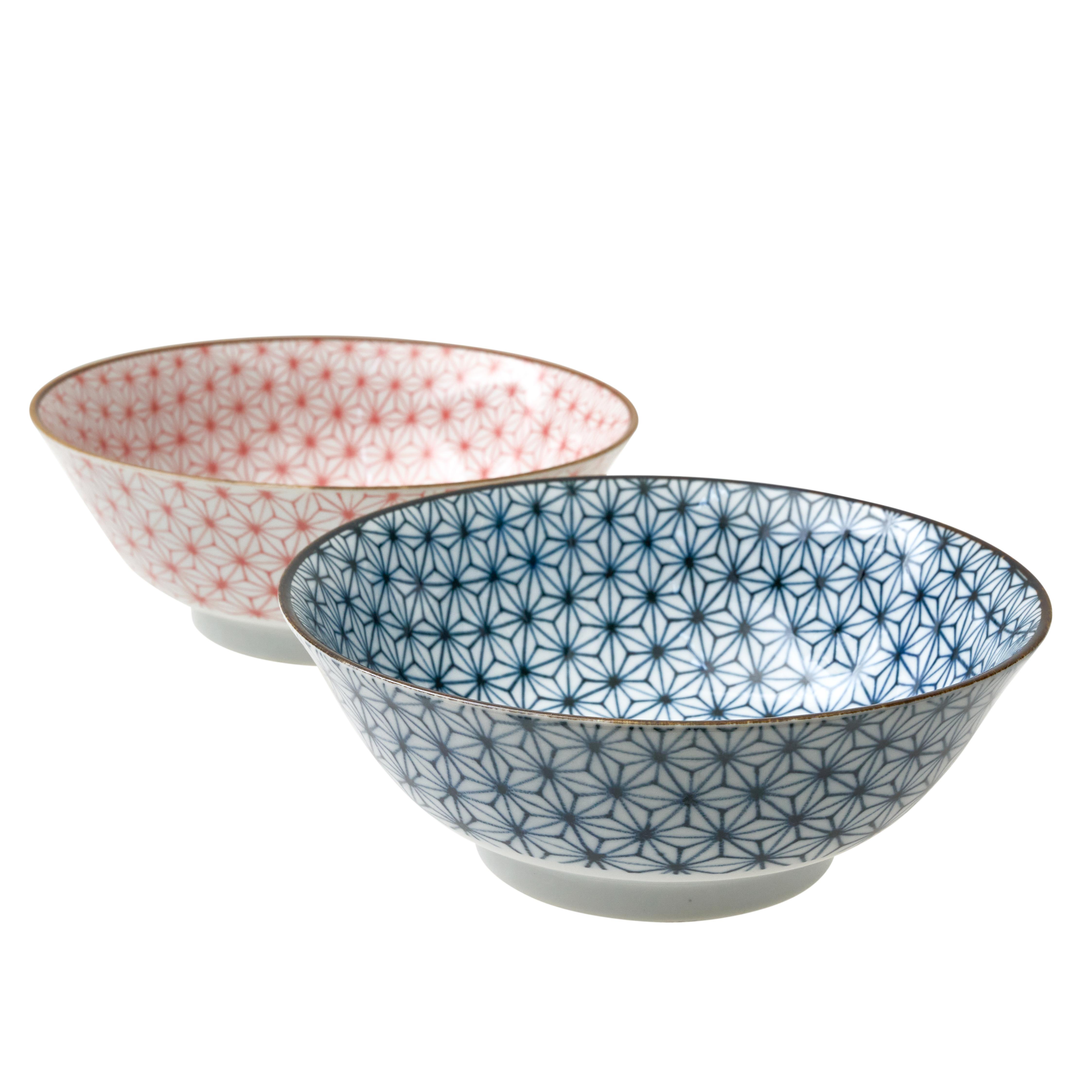 Yamata Seiho Ceramic Couple's Ramen Bowl Set with Renge Spoons - 1kg, 2 bowls, 2 renge