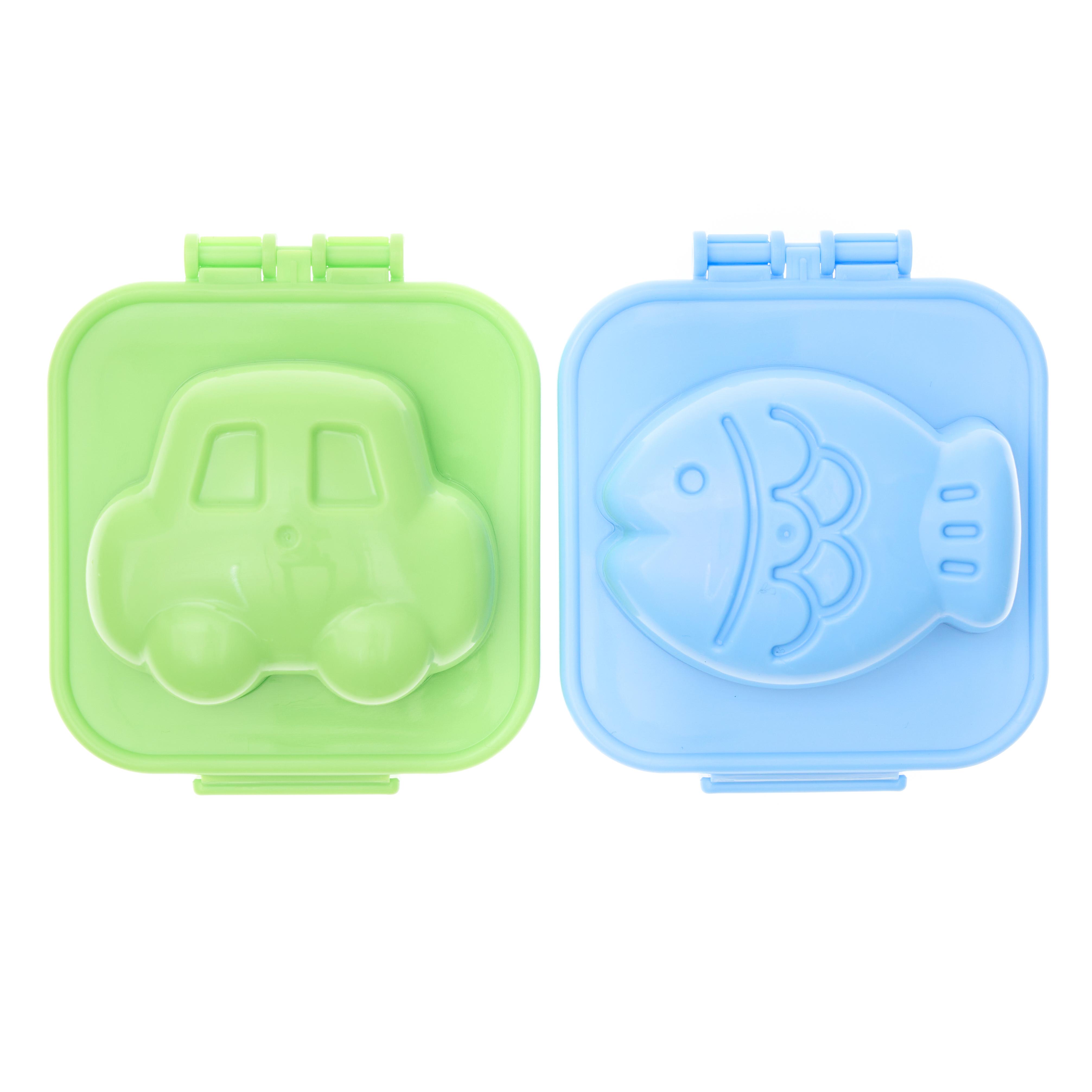 Kokubo Yudetamagokko Plastic Boiled Egg Mold, Fish and Car Shapes - 80g