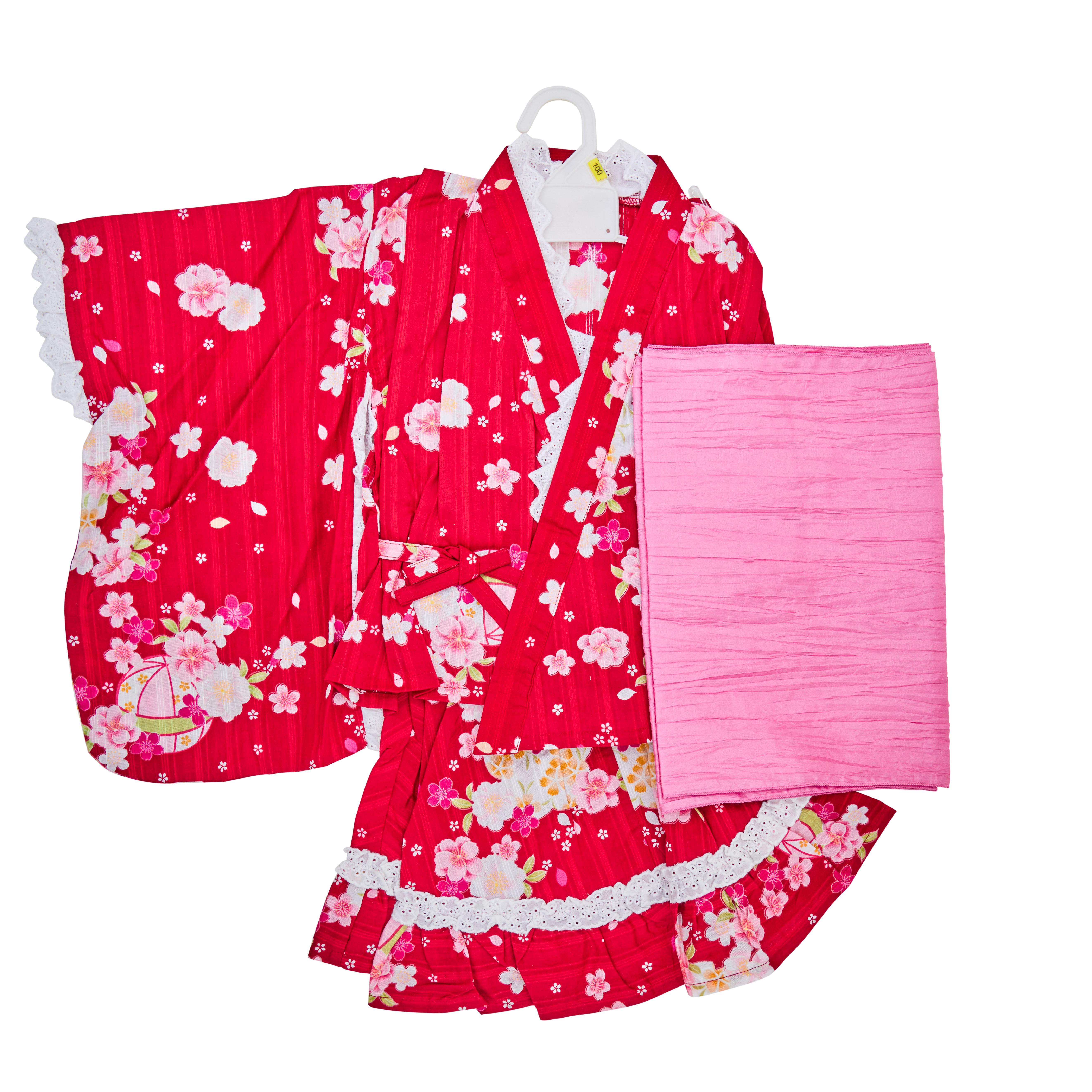 Girls' Yukata dress 2-piece set for 100cm tall - 415g